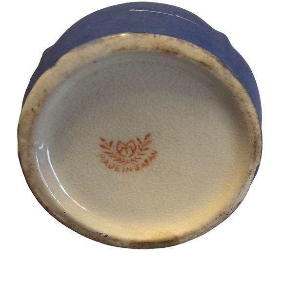 Vintage Hinode Made in Japan Cruets Oil Vinegar Blue Gold Tray Hand Painted - Picture 10 of 15